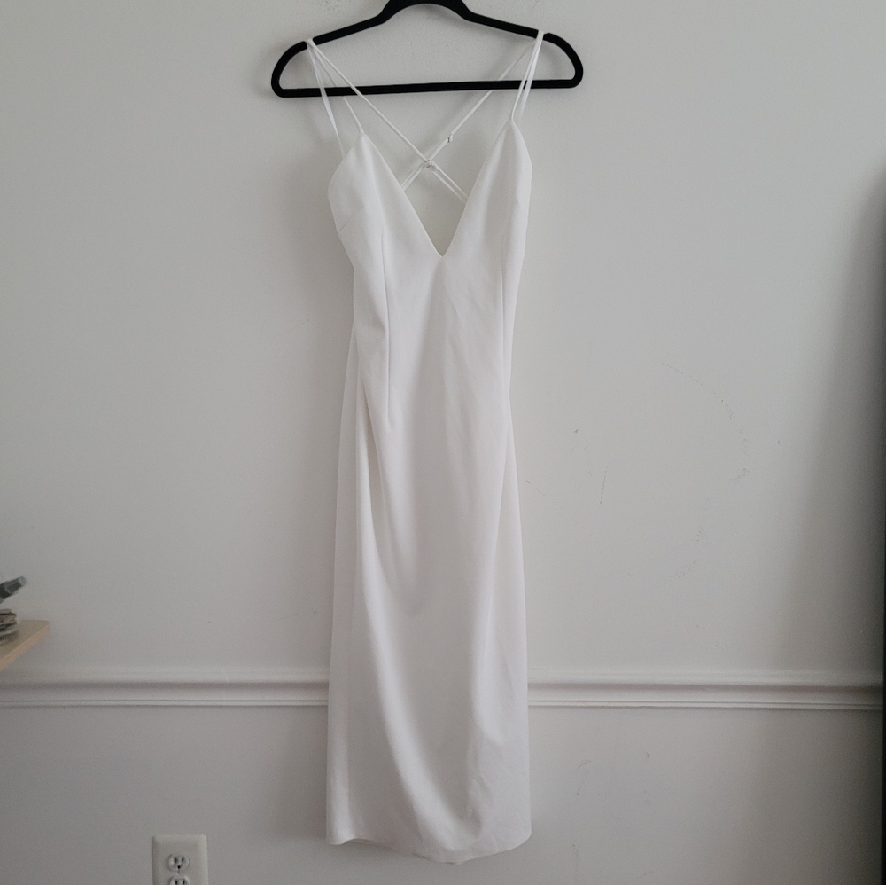 Katie May White Open Back Midi Bodycon Dress Size M - Picture 3 of 6
